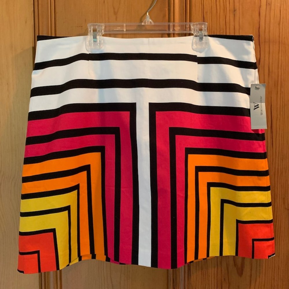 NWT Worthington Striped Mini Skirt